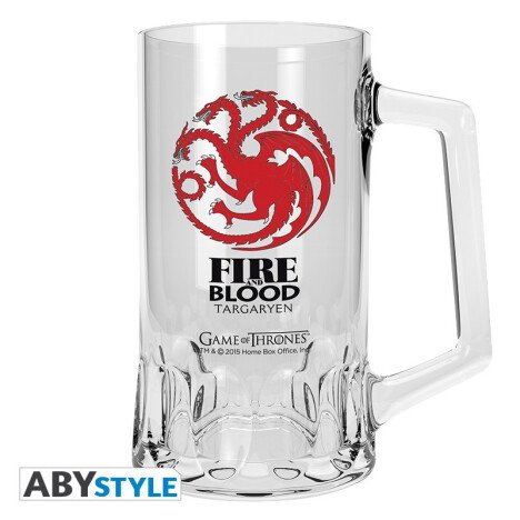 Halba sticla licenta Game of Thrones - Casa Targaryen 14 cm, 290 ml